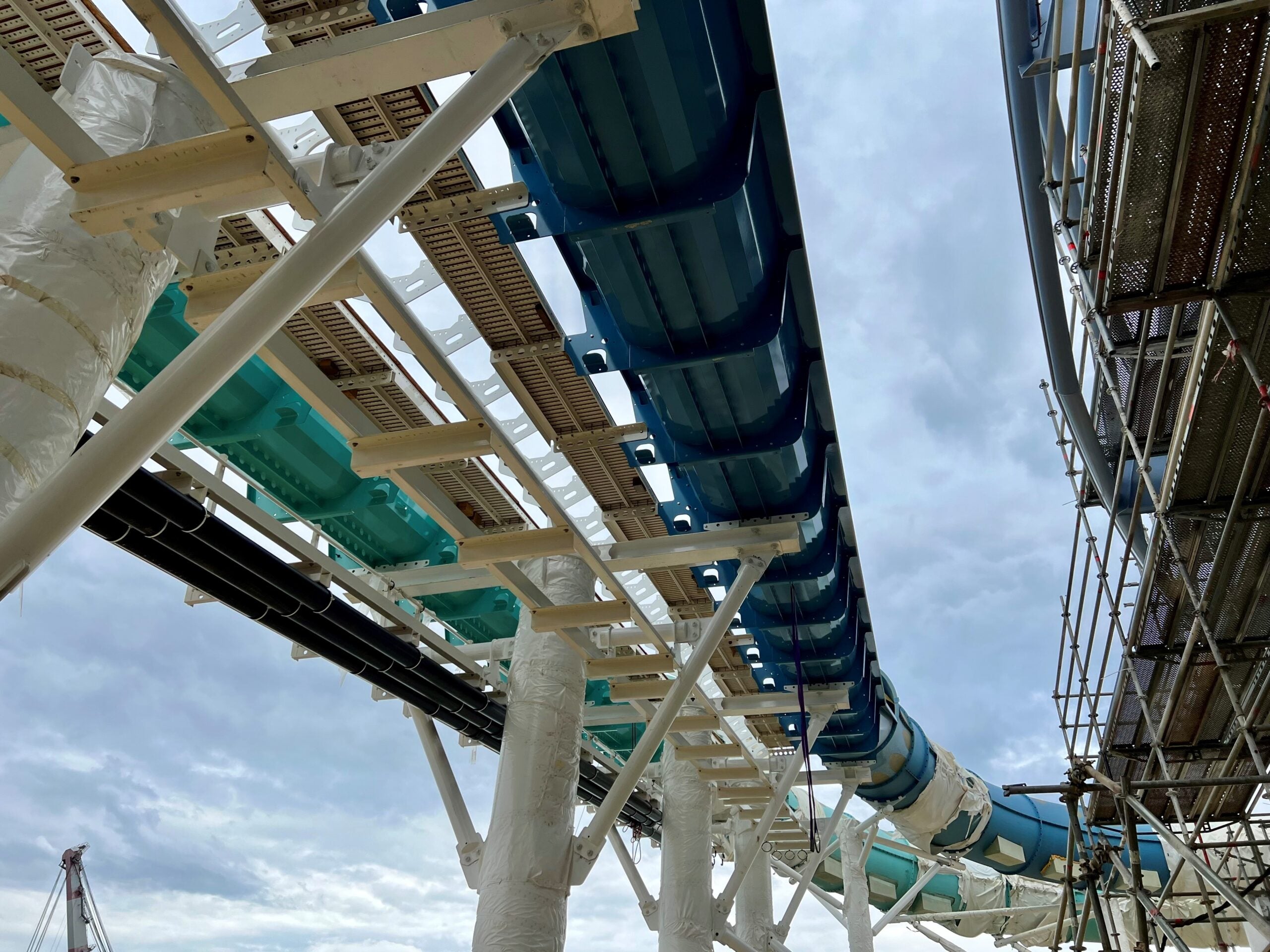 The Aqua Slidecoaster track under construction