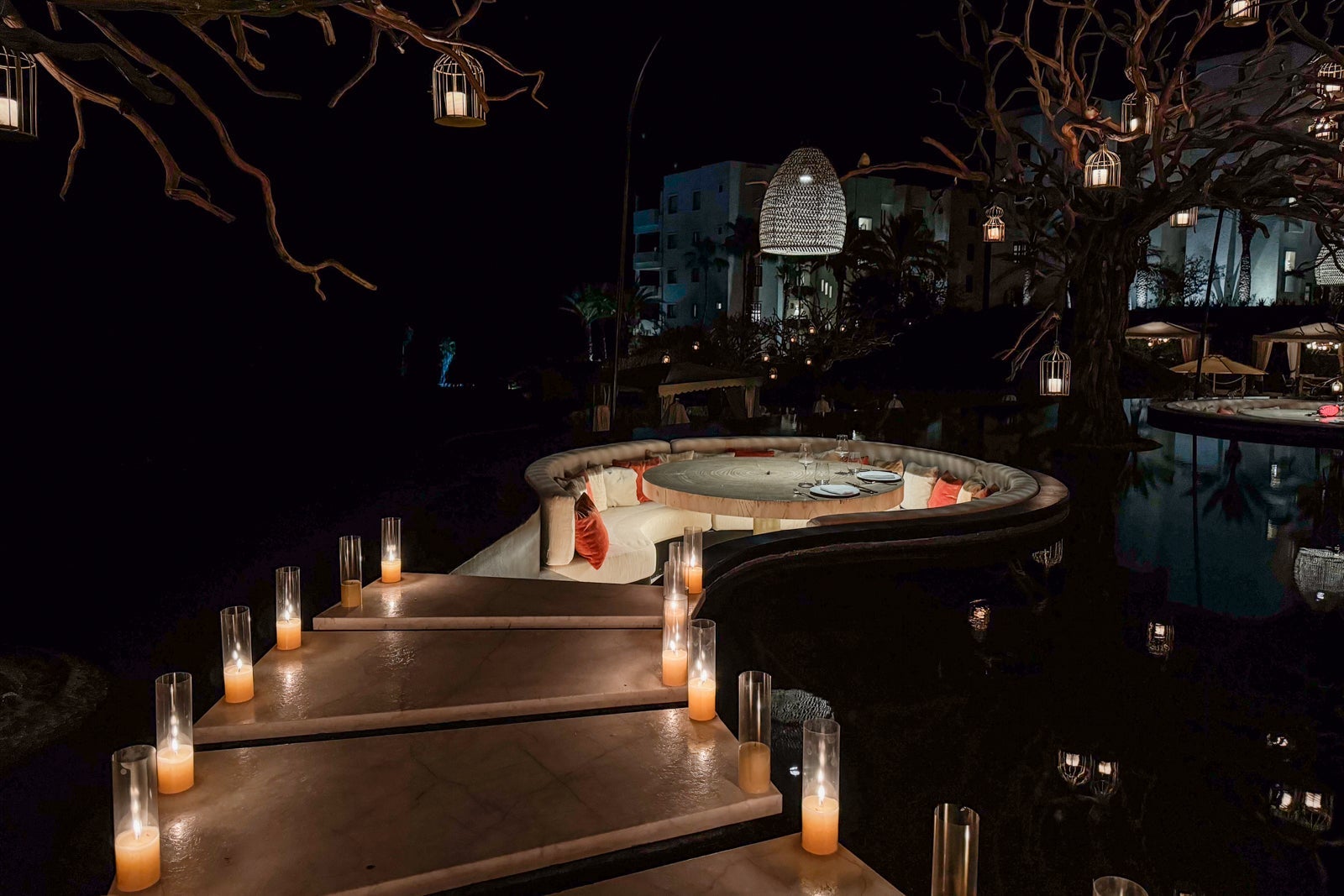 candlelit walkway