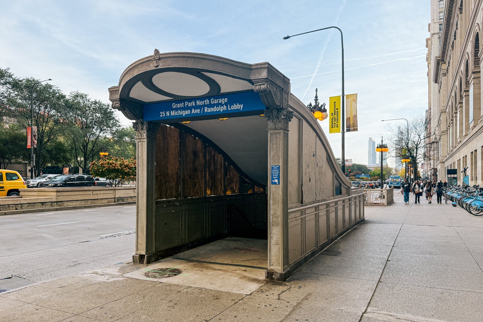 Metra train station entrance