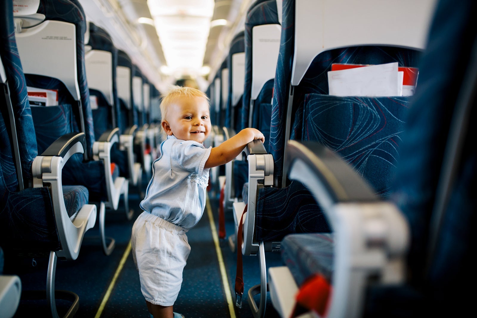 little kid on a plane