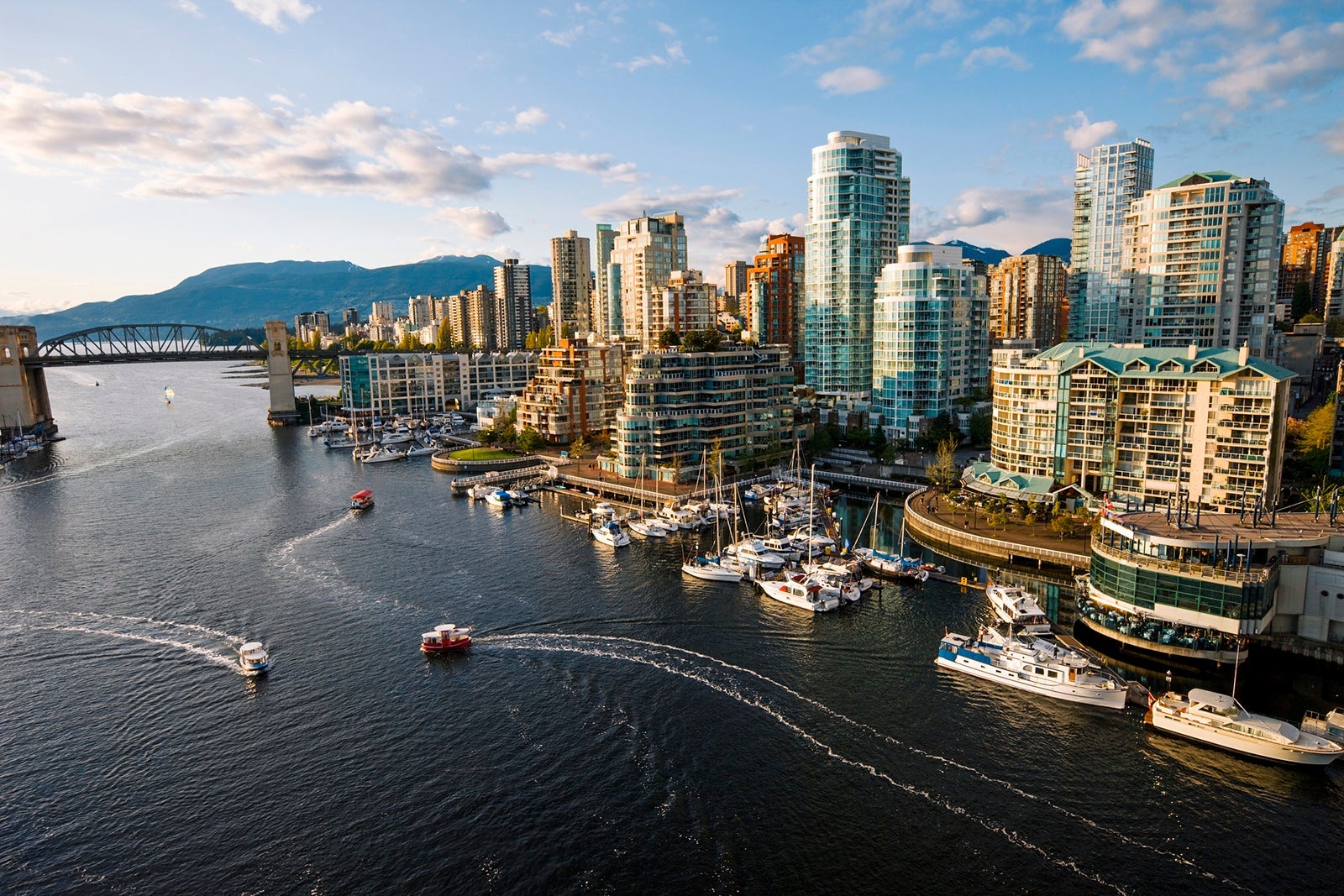 An aerial view of Vancouver's coastline