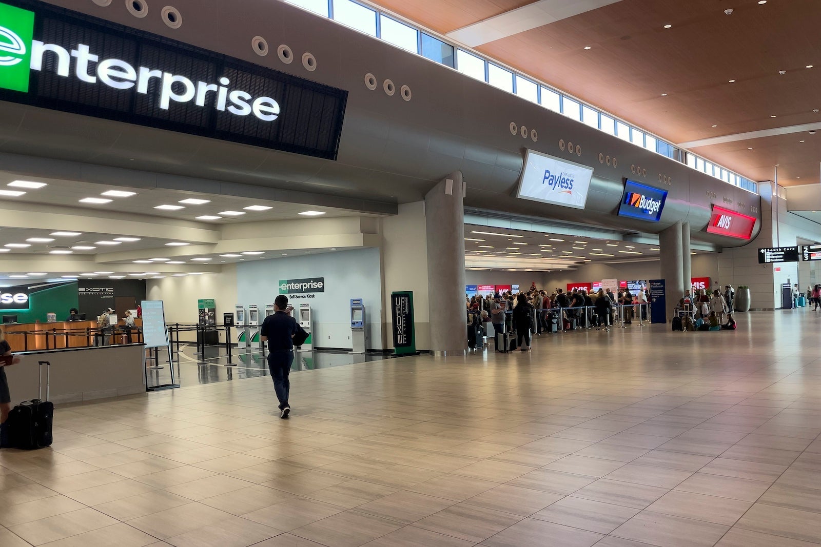 Car rental agencies at an airport