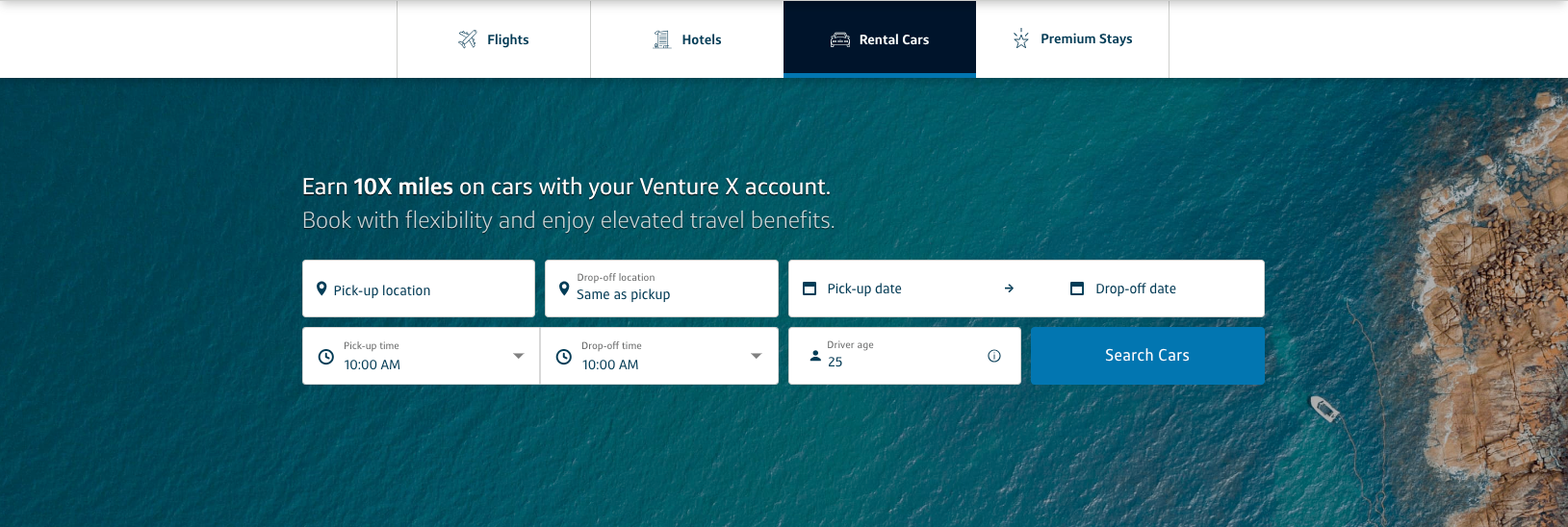 Capital One Travel portal screenshot