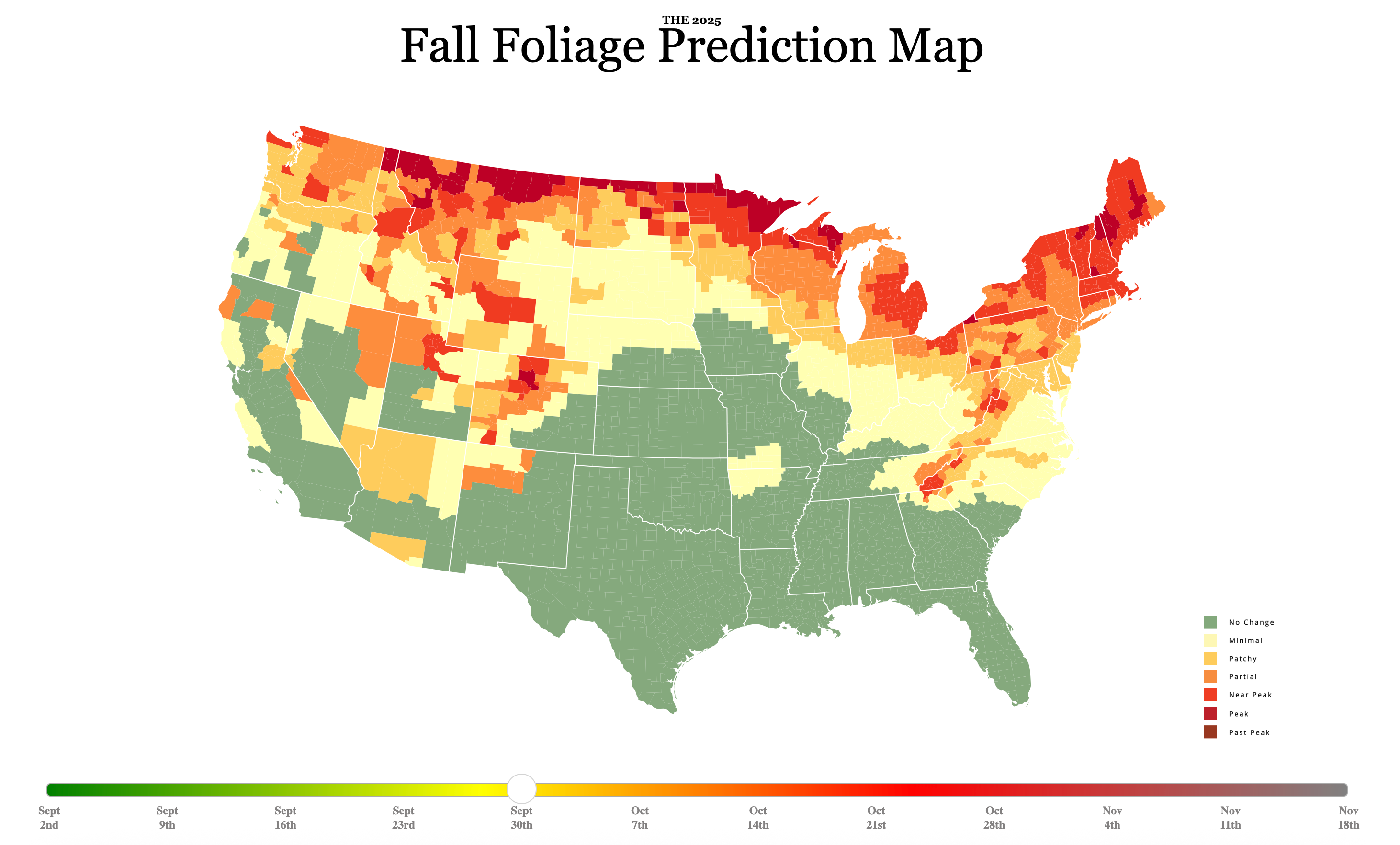 Here's where you can see fall foliage across the US in 2025 Smoky Mtns fall foliage map 9:30