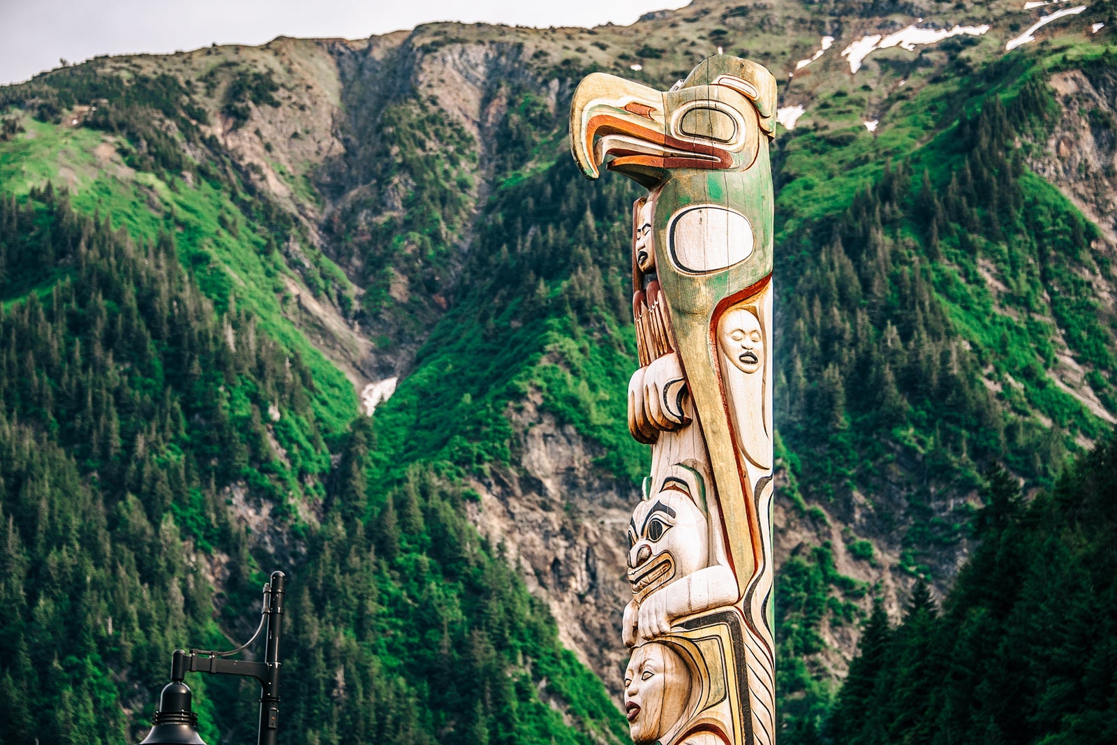 A totem pole in Alaska