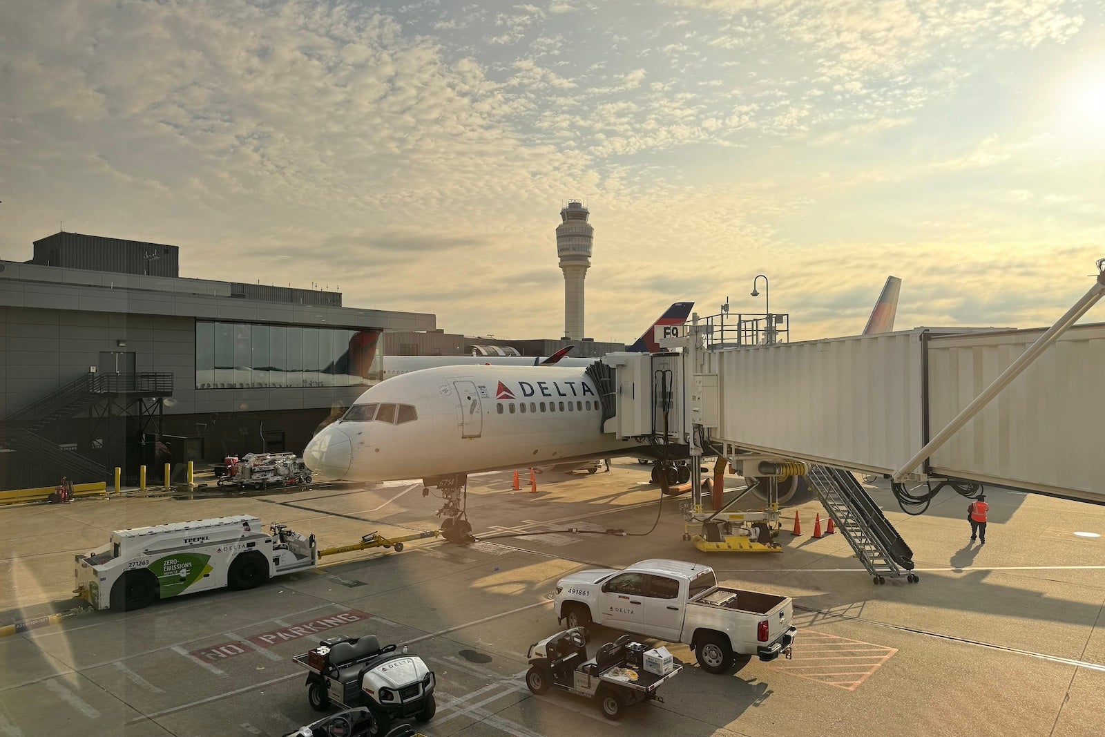 A Delta Air Lines aircraft at Hartsfield-Jackson Atlanta International Airport (ATL).