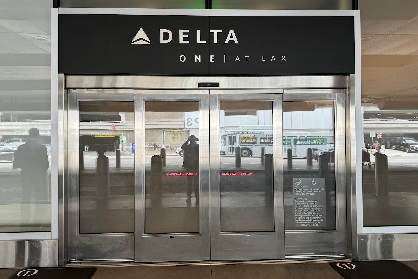 Delta One check-in entrance on the arrivals level at Los Angeles International Airport