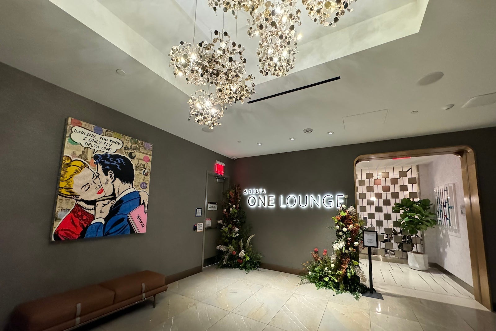 Entrance to a Delta One Lounge in Los Angeles.