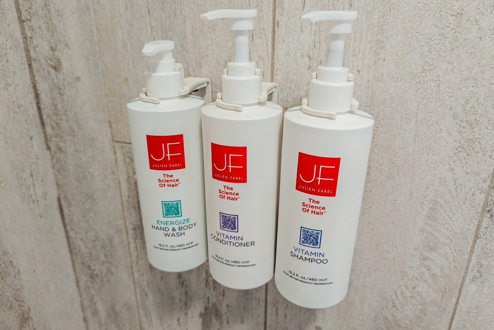 Hotel shower toiletries