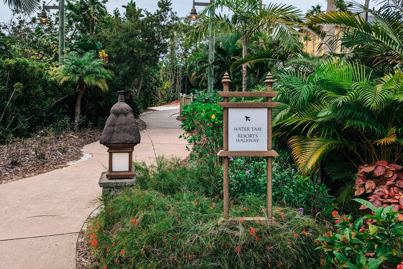 water taxi sign and walking path