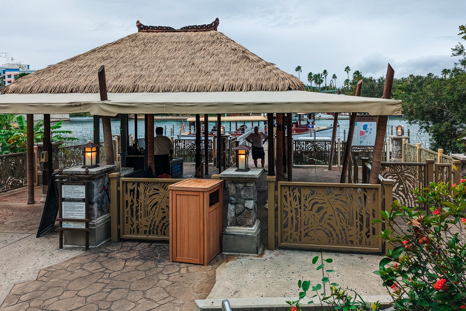 Water shuttle dock at Universal hotel