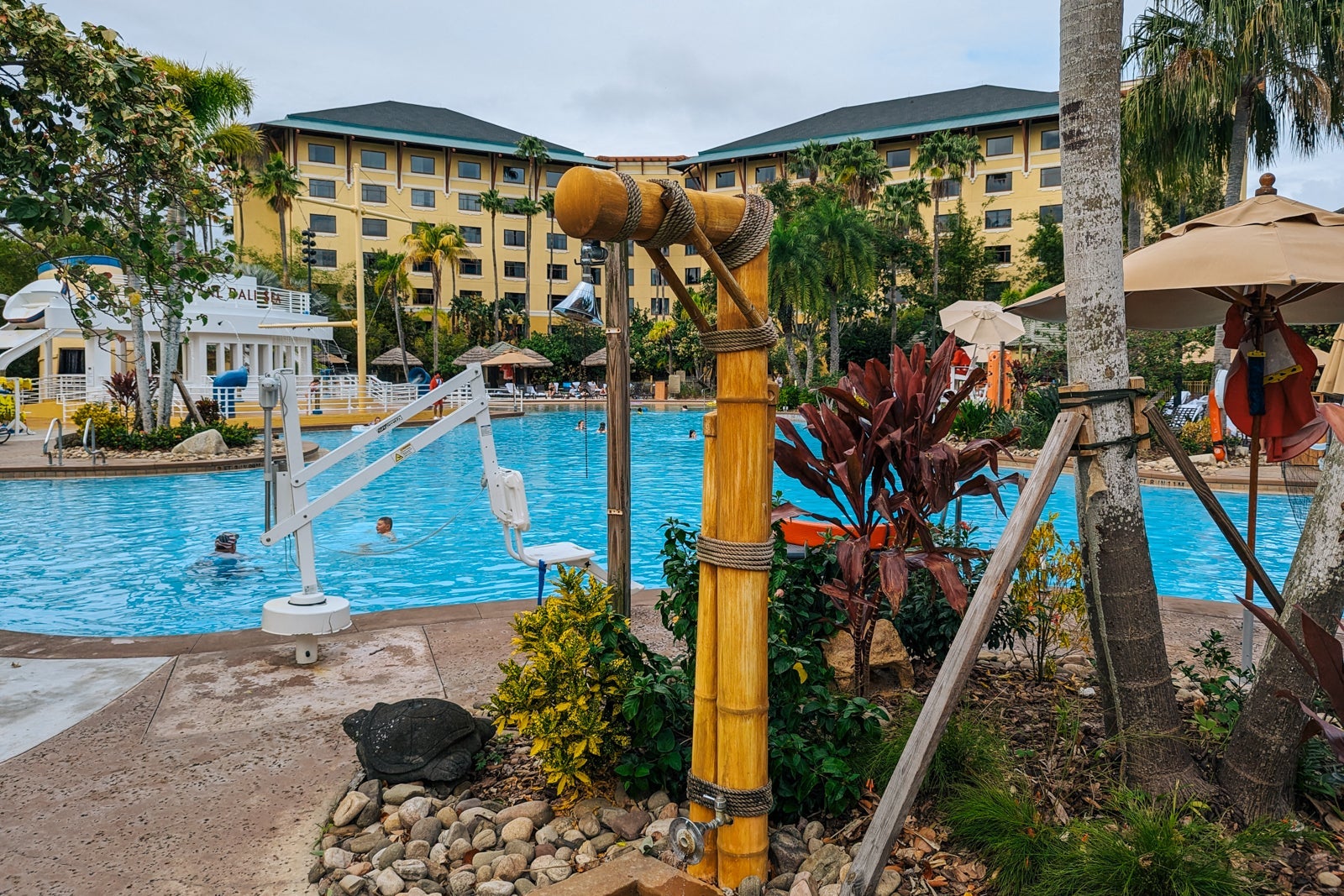 hotel pool with lift