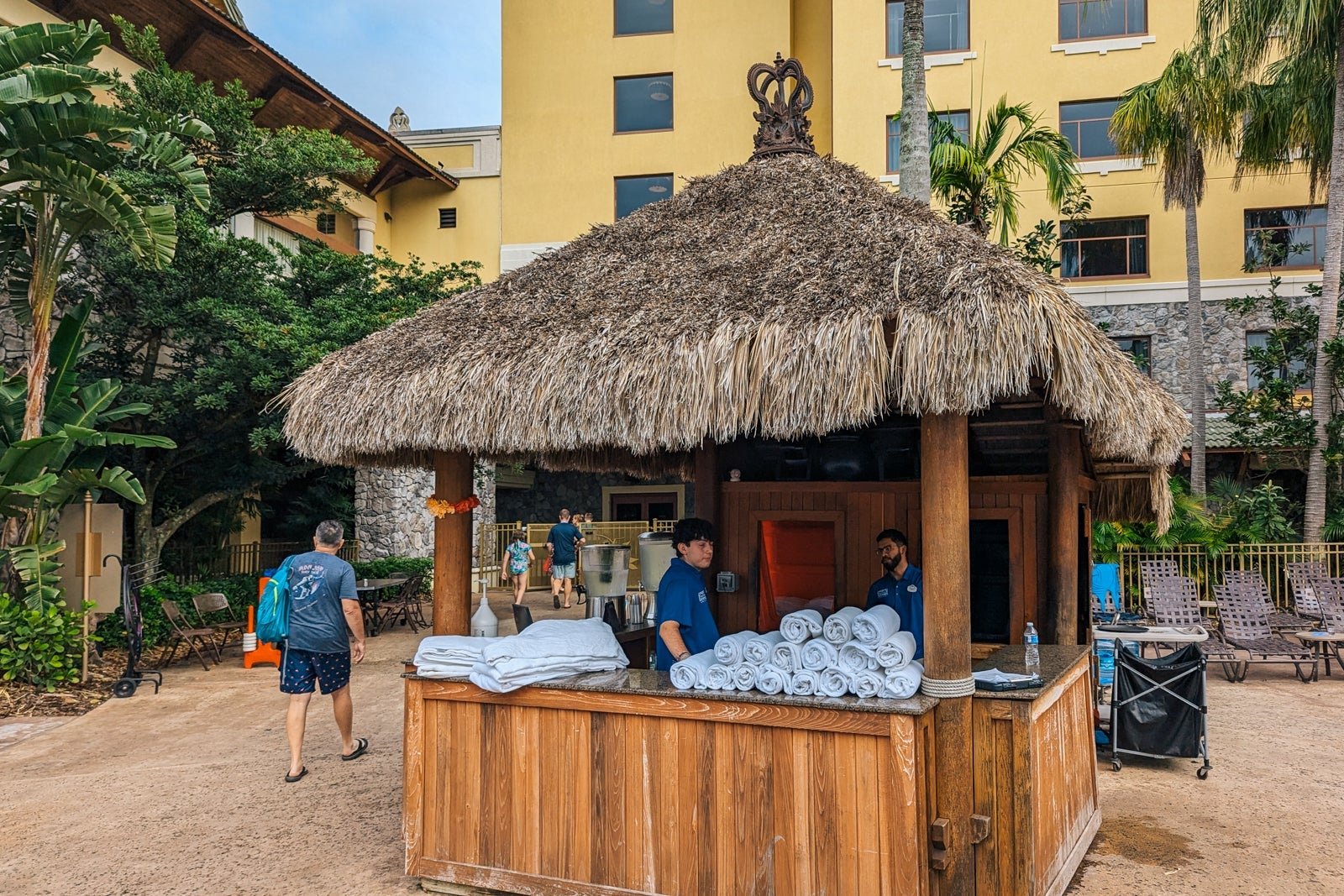 hotel pool towel station