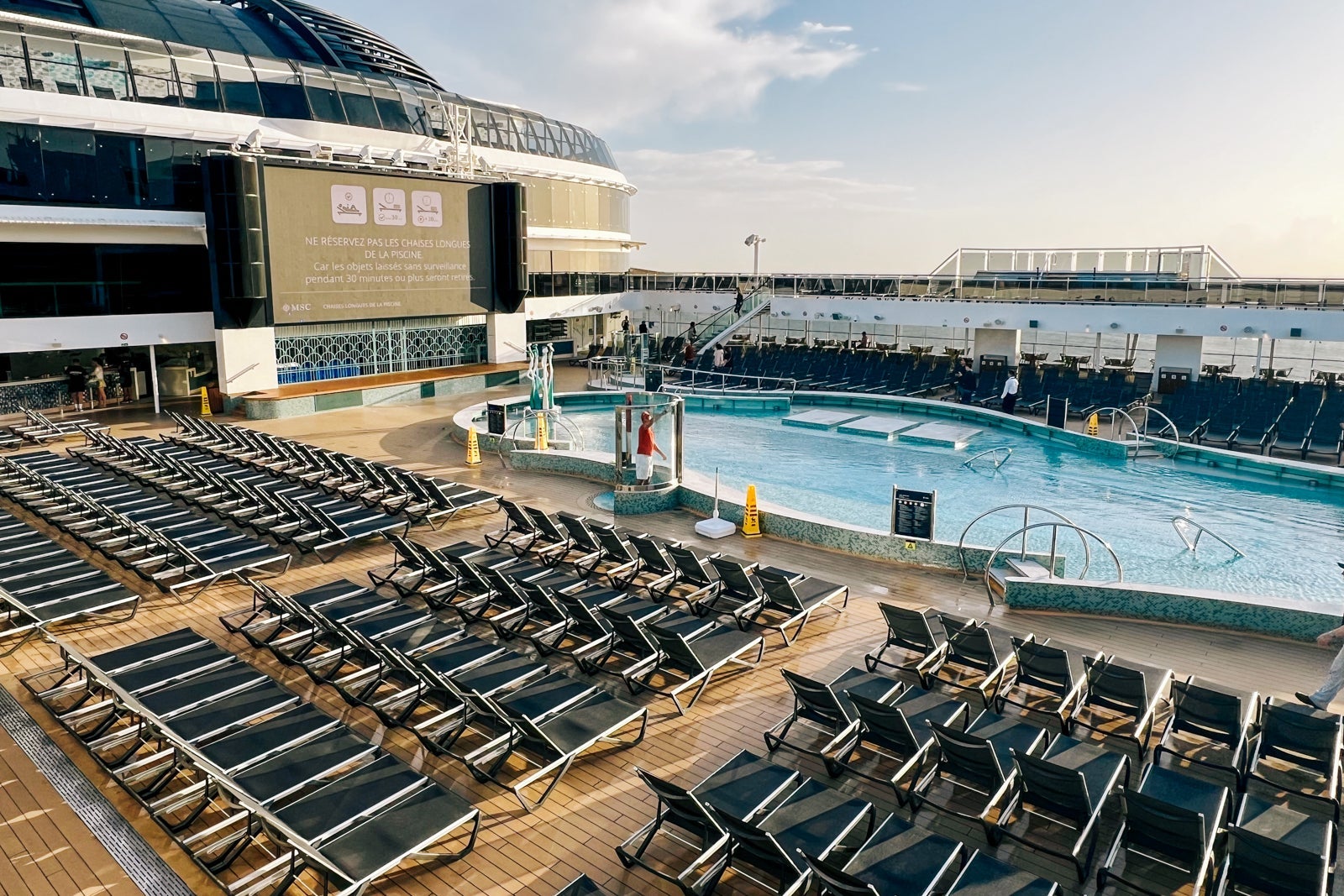 The La Plage pool area atop MSC World Europa