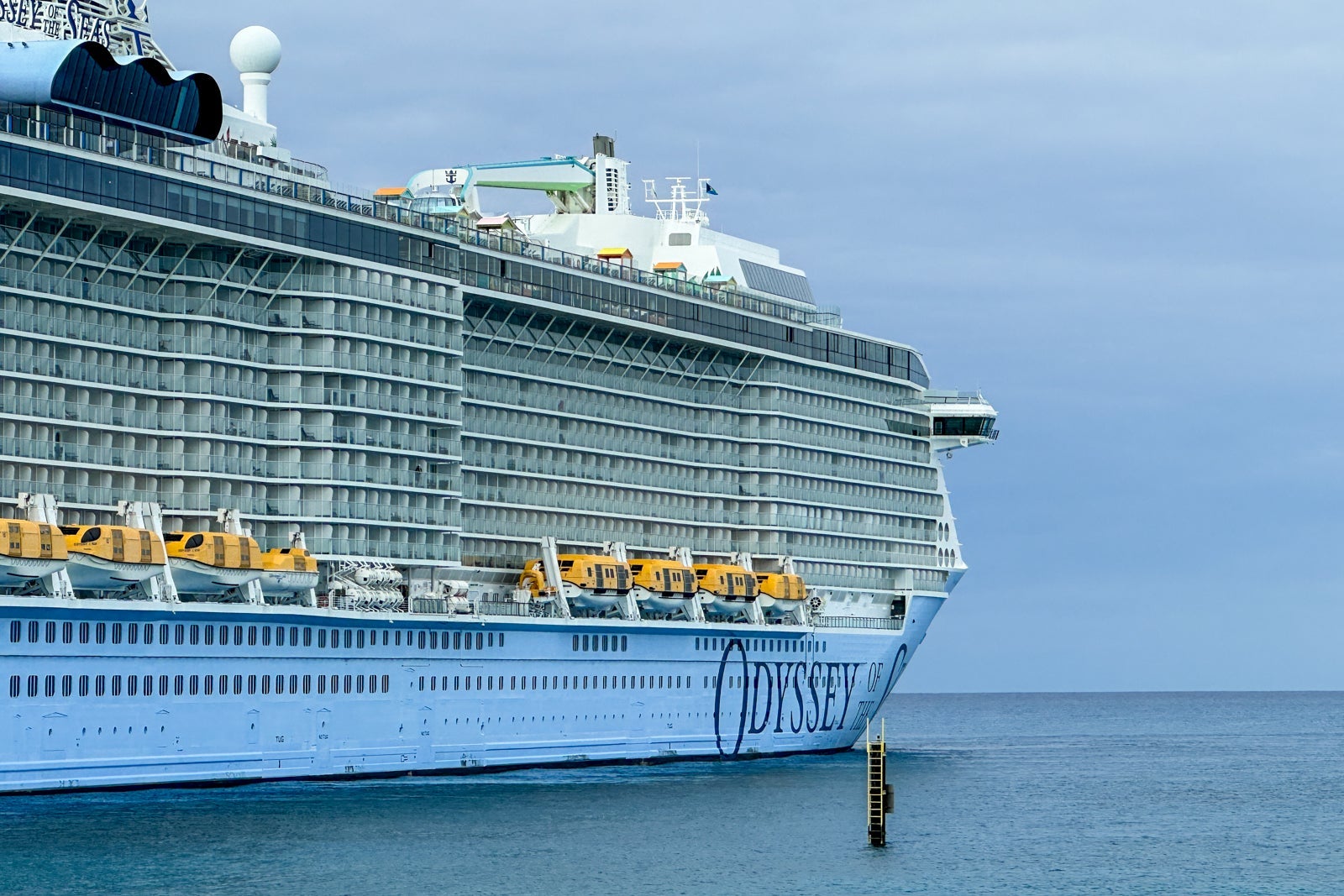 A starboard side view of Odyssey of the Seas