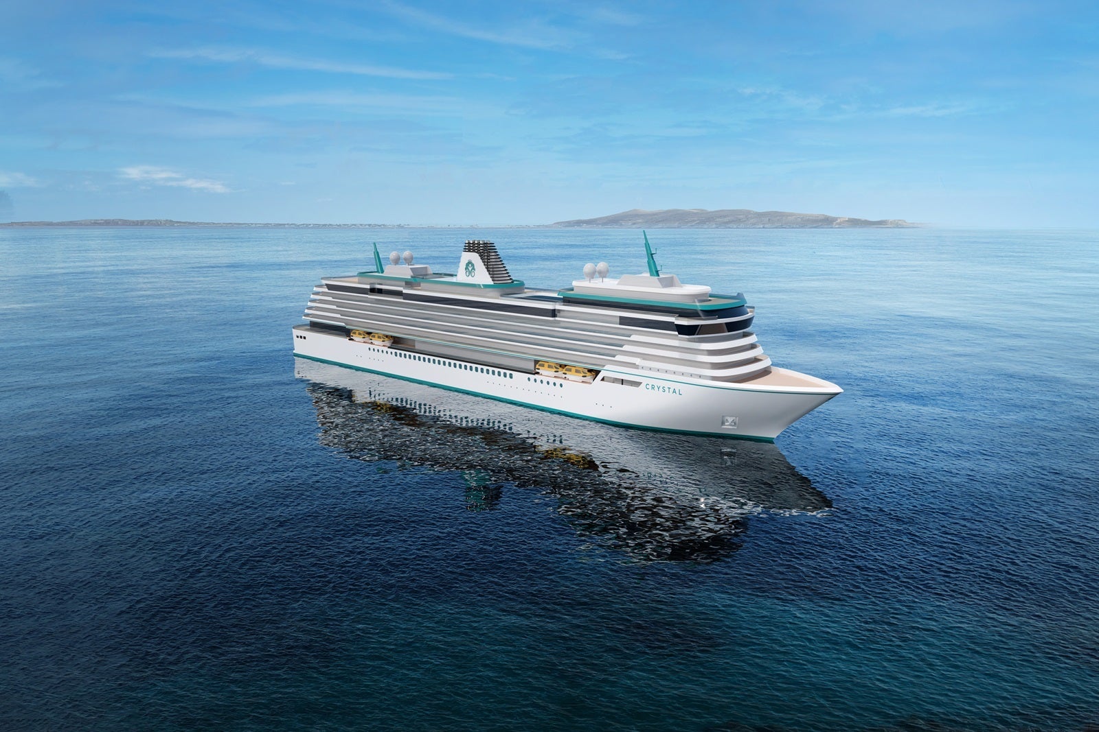 An artist's rendering of a cruise ship