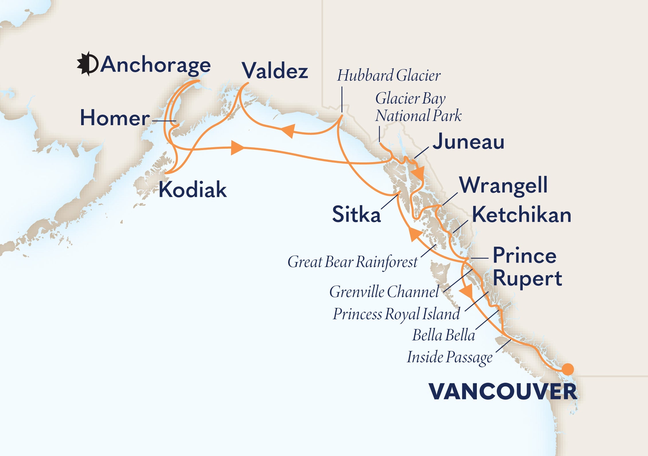 Great Bear cruise itinerary