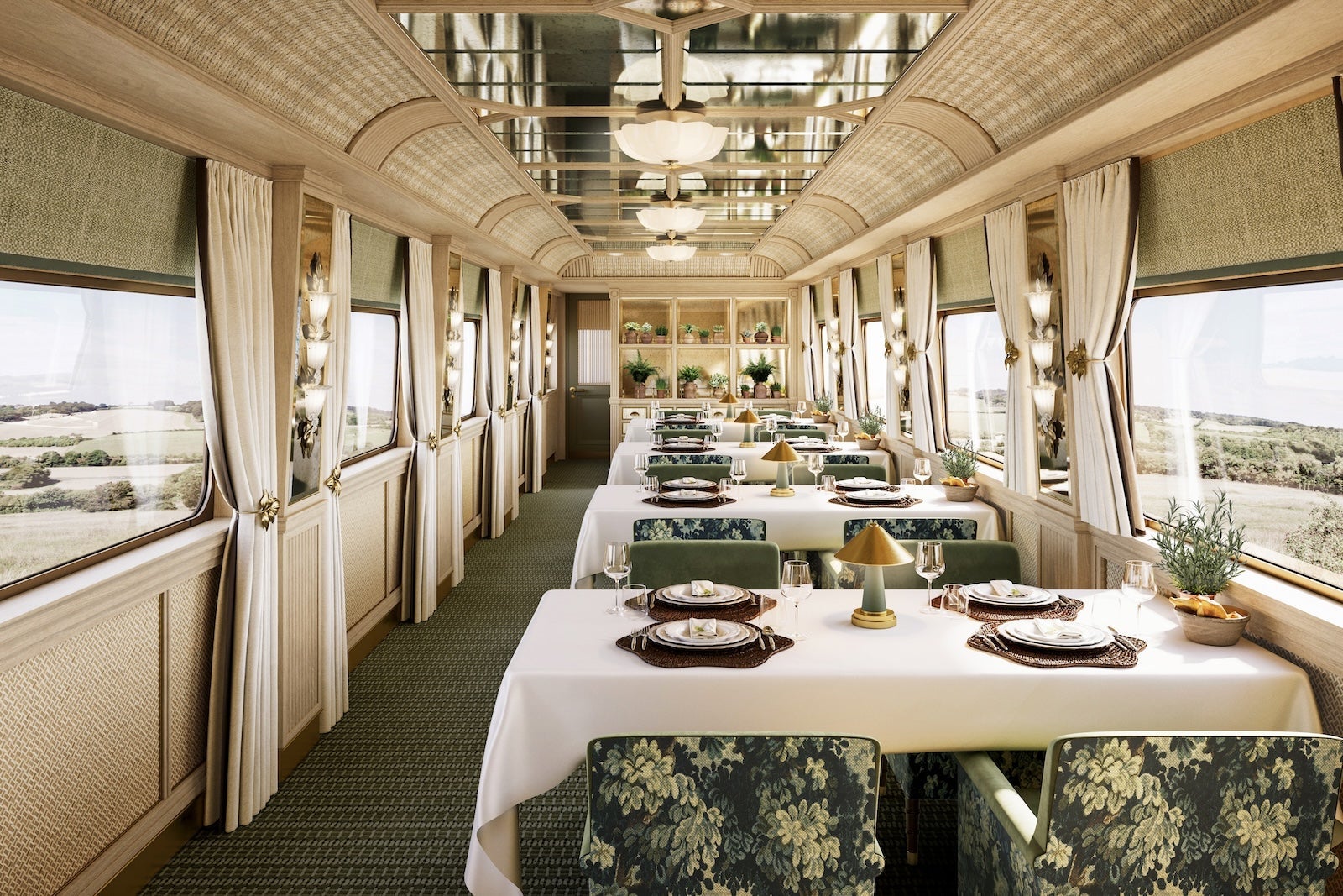 inside Belmond Britannic Explorer dining car