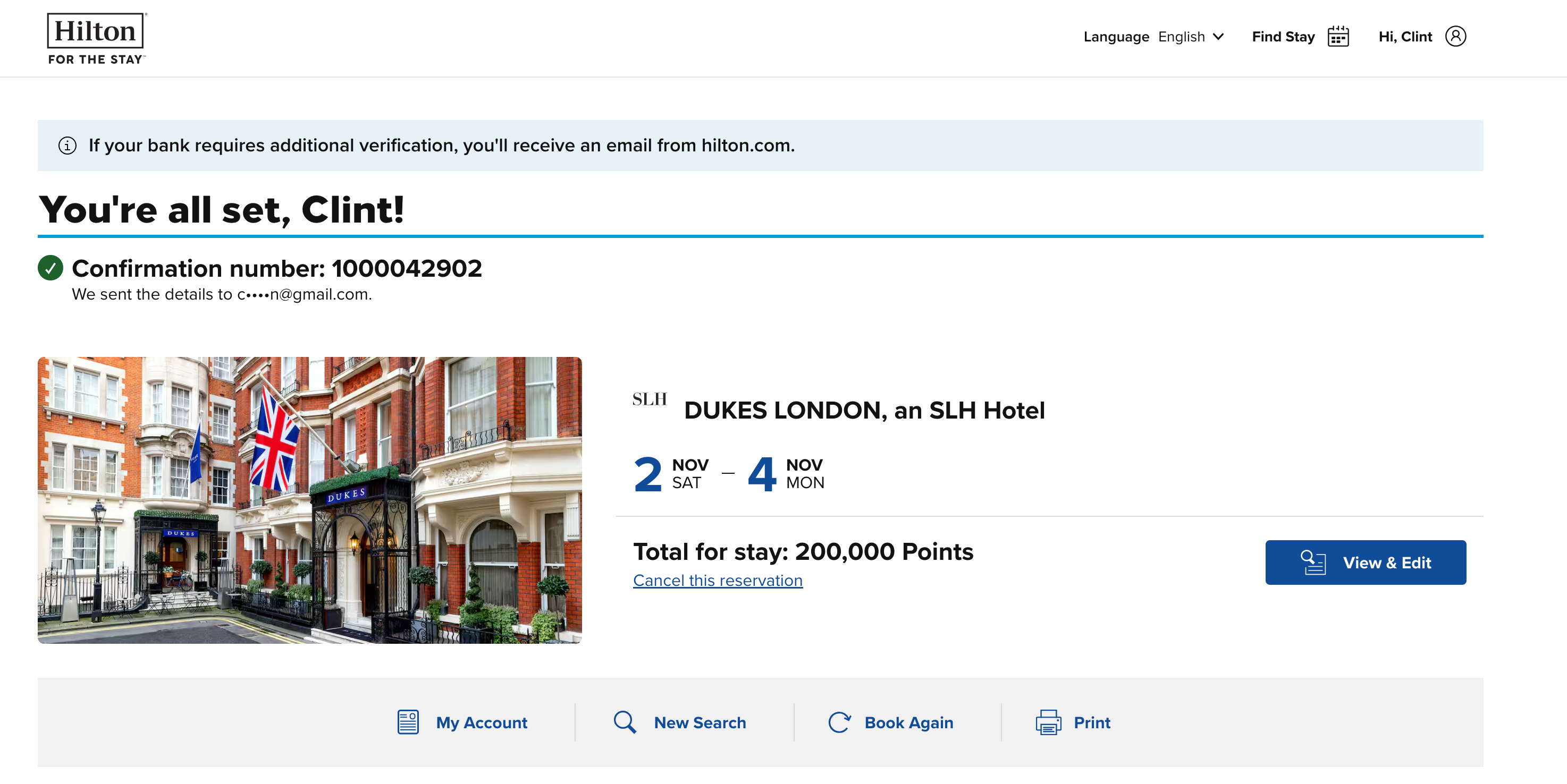 Dukes London confirmation