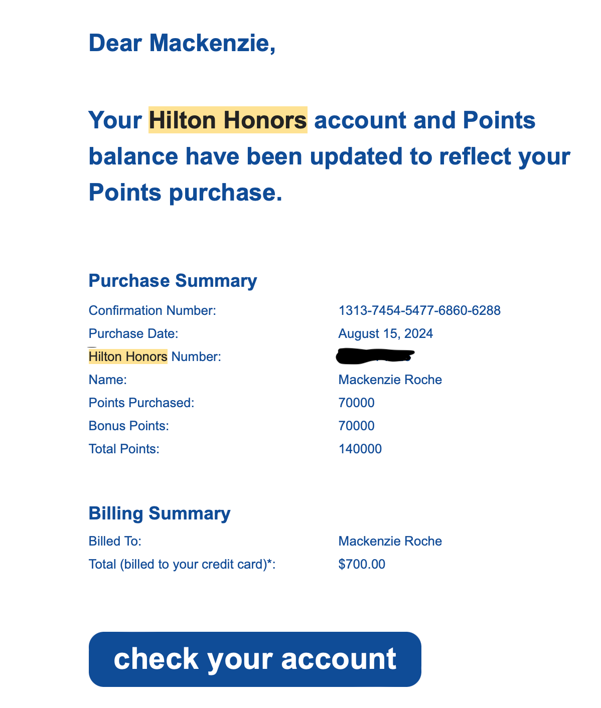 hilton points purchase
