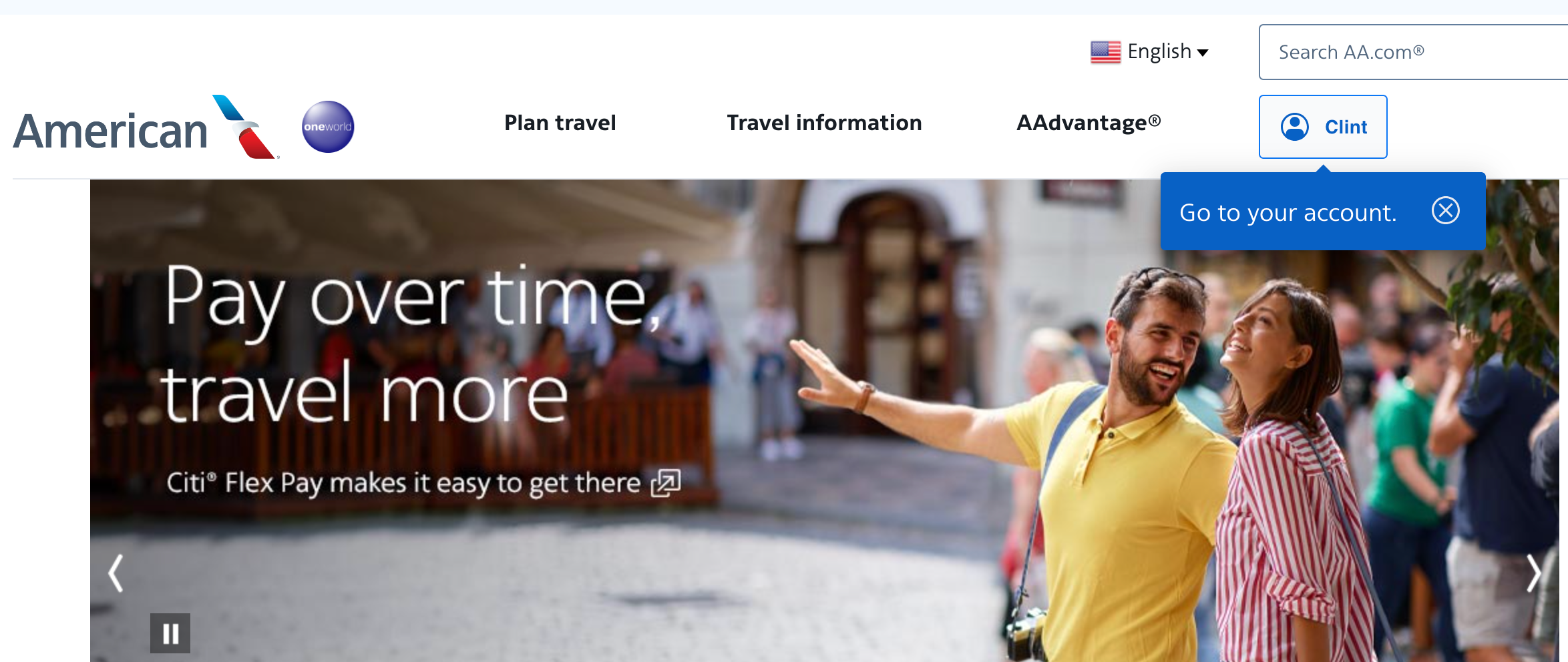 Promotions page from American Airlines. AA.COM