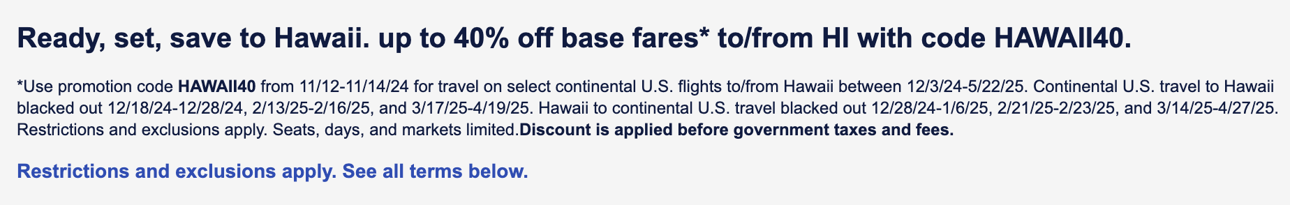 hawaii deal info