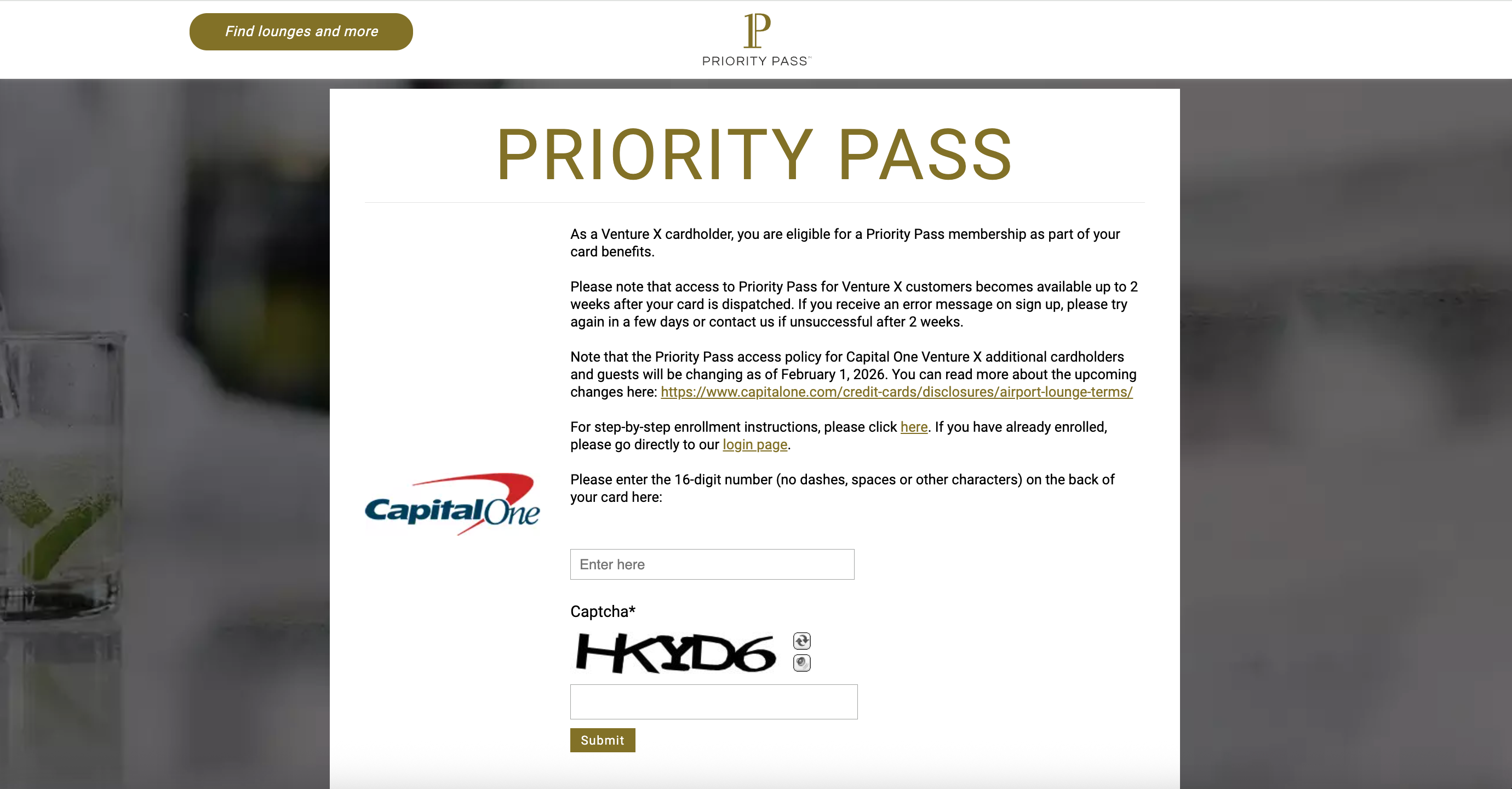 How to enroll in Priority Pass with eligible credit cards Capital One Priority Pass enrollment