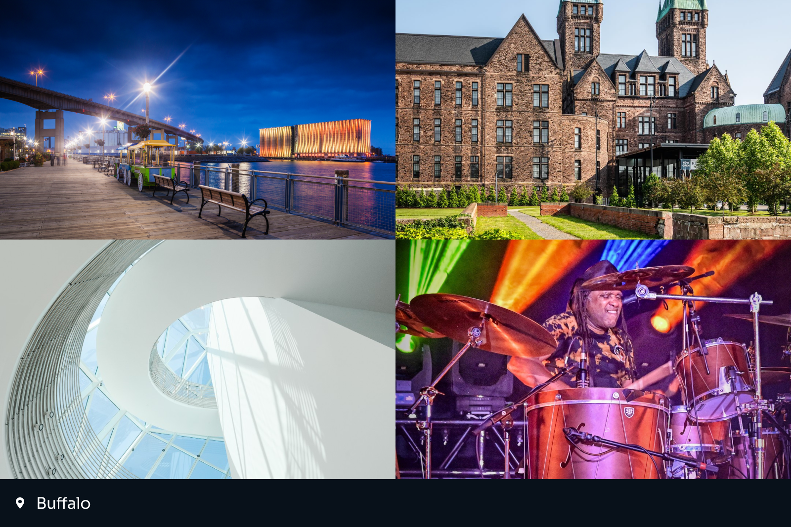 best places to travel 2025: collage of four images from Buffalo