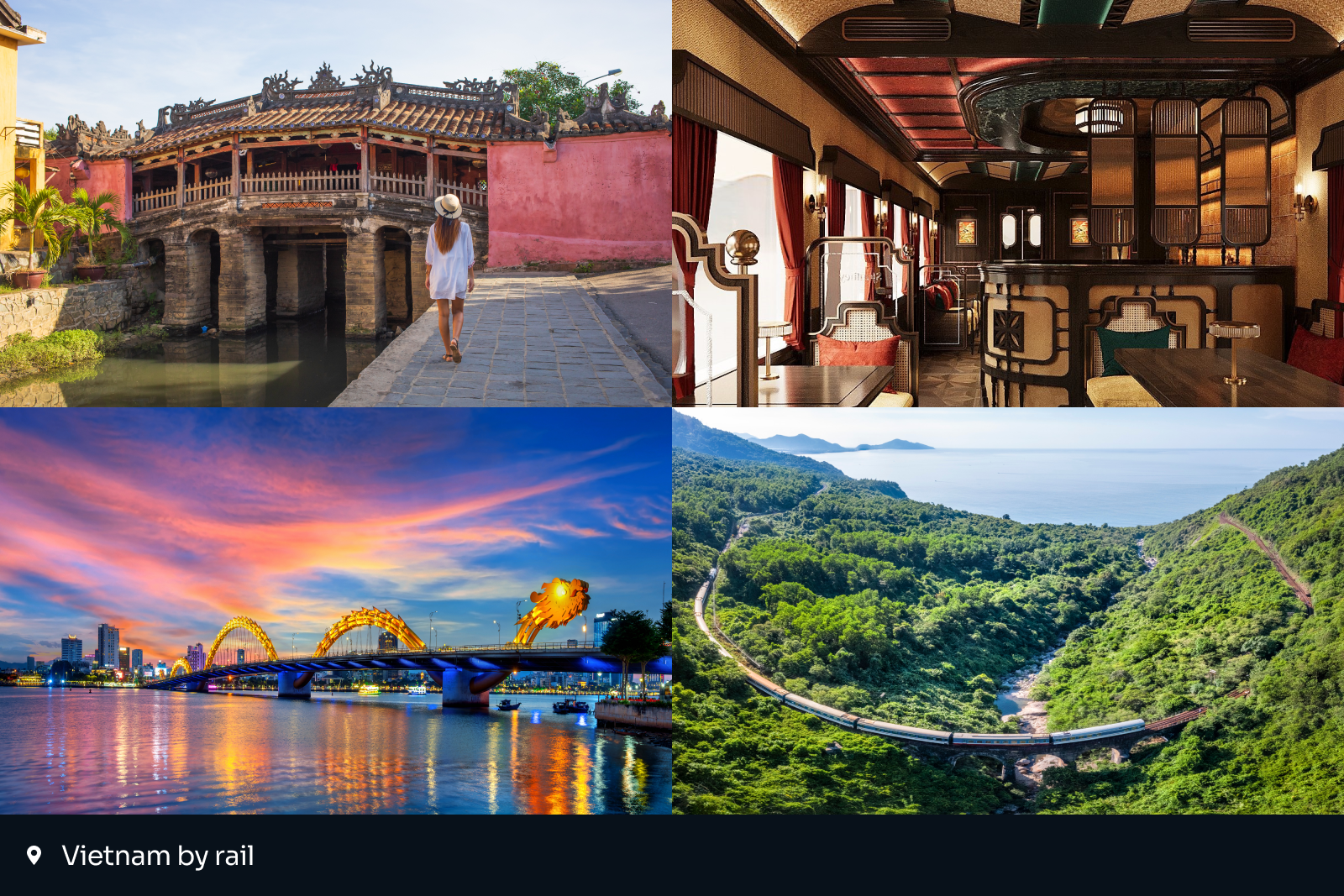 best places to travel 2025: collage of four images from Vietnam