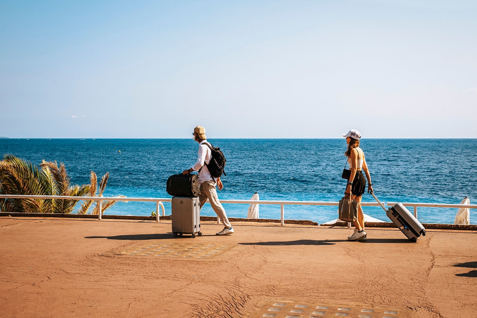 Tourists walking in Nice, France