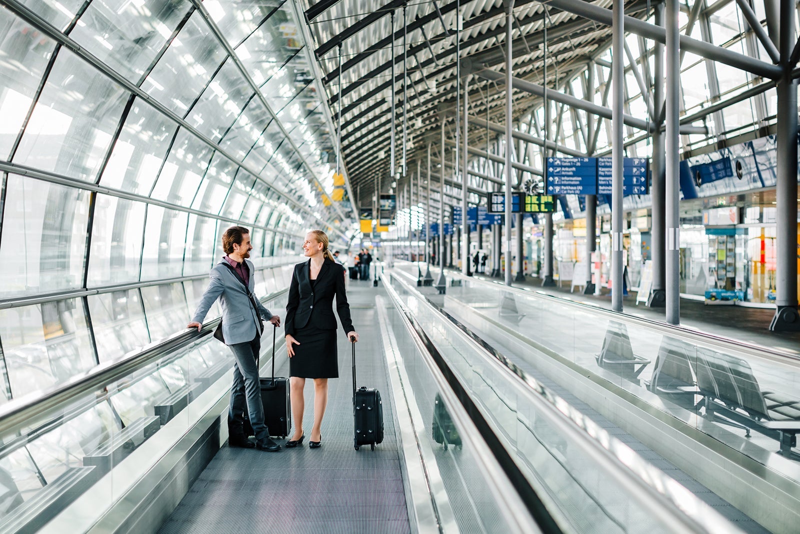 Travelers at an airport