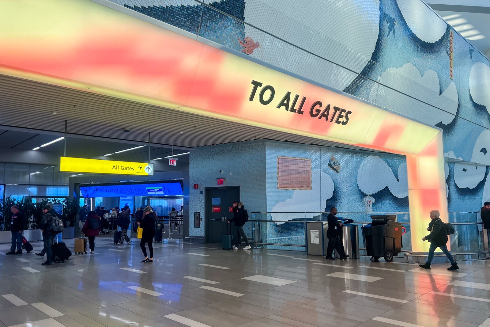 Biometric security screening area
