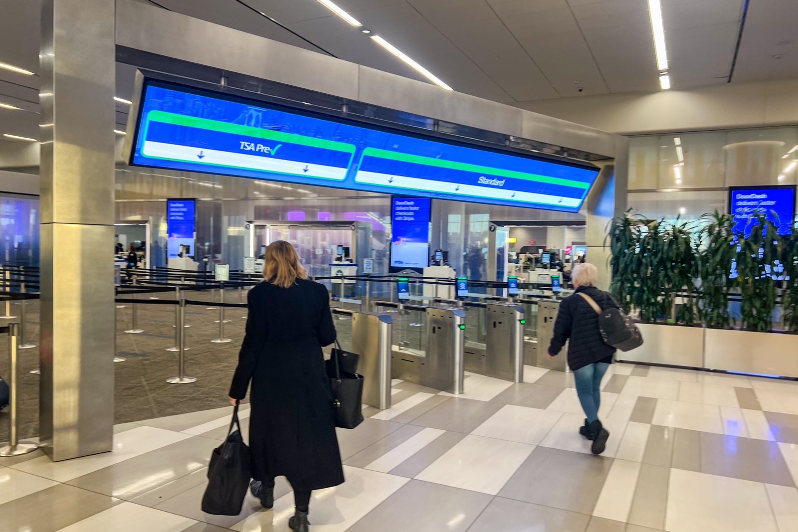 Biometric security screening area