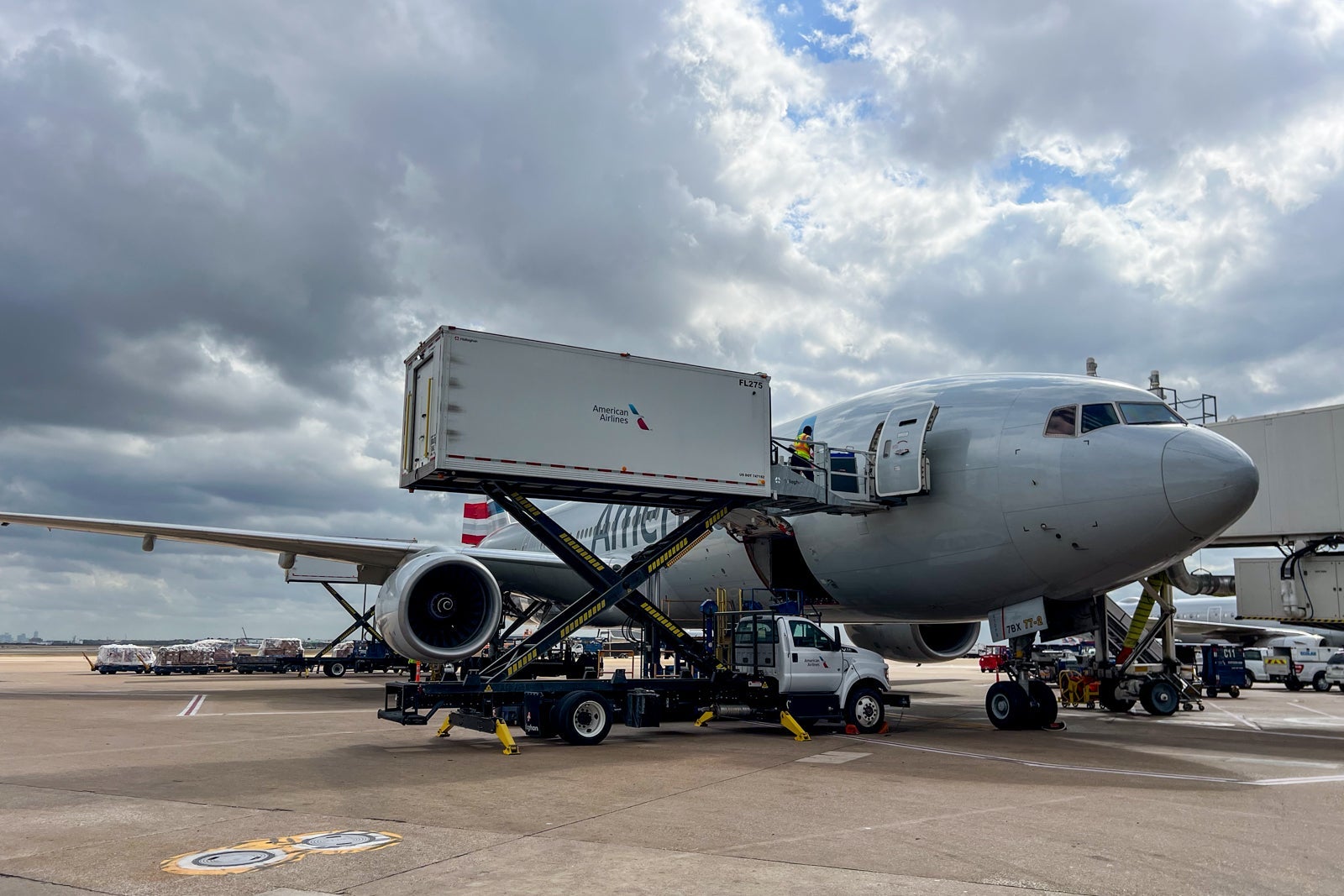 American jet on tarmac