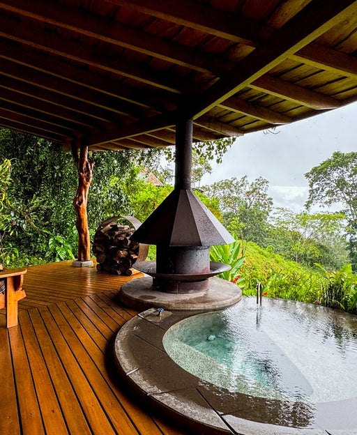 Patio with a jacuzzi at Origins Costa Rica