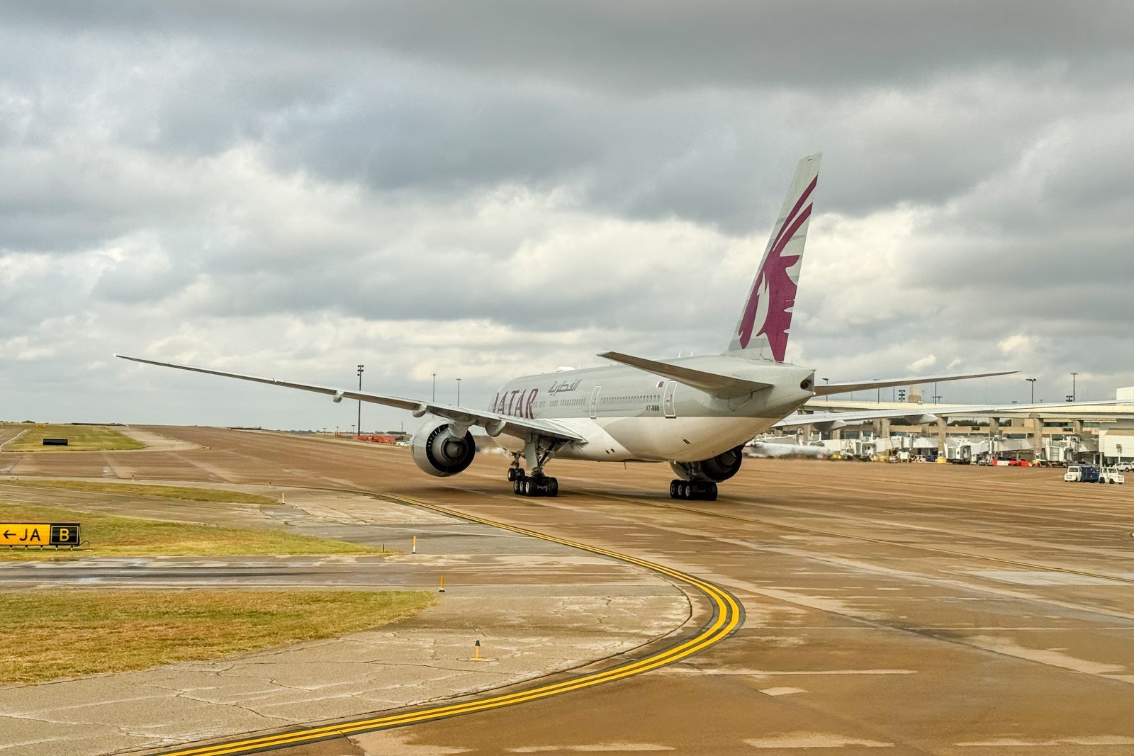 Qatar Airways plane on runway