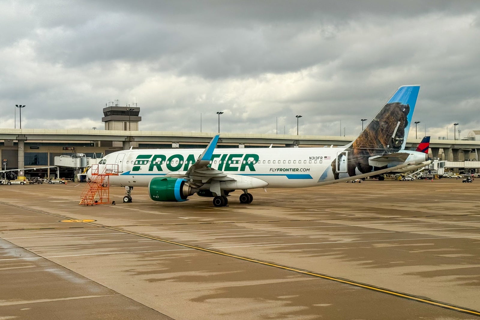 Frontier Airlines at Dallas Fort Worth International Airport (DFW). 