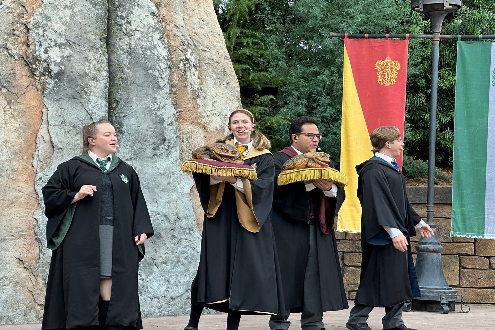 Hogwarts students perform in the Frog Choir in Diagon Alley at Islands of Adventure at Universal Orlando Resort