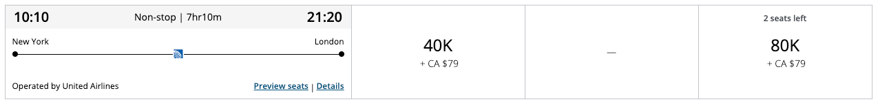 Aeroplan award from Newark to Brussels