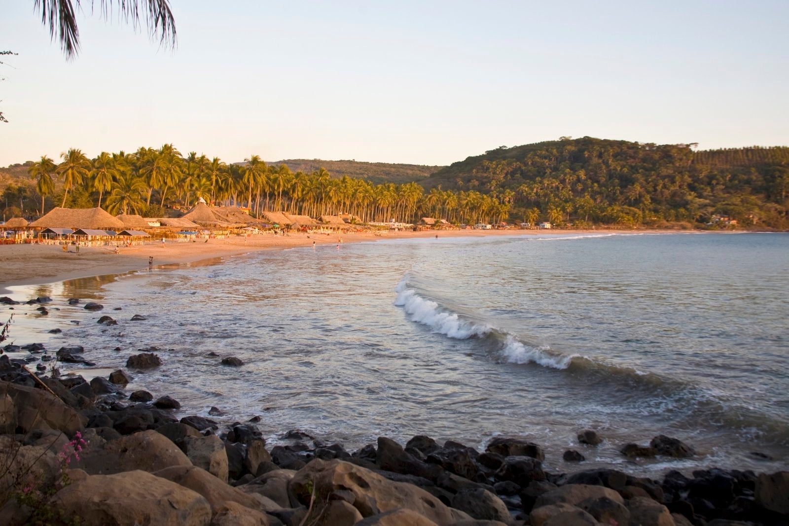 Beach Town of Chacala in Nayarit, just north of Puerto Vallarta, in sunset light