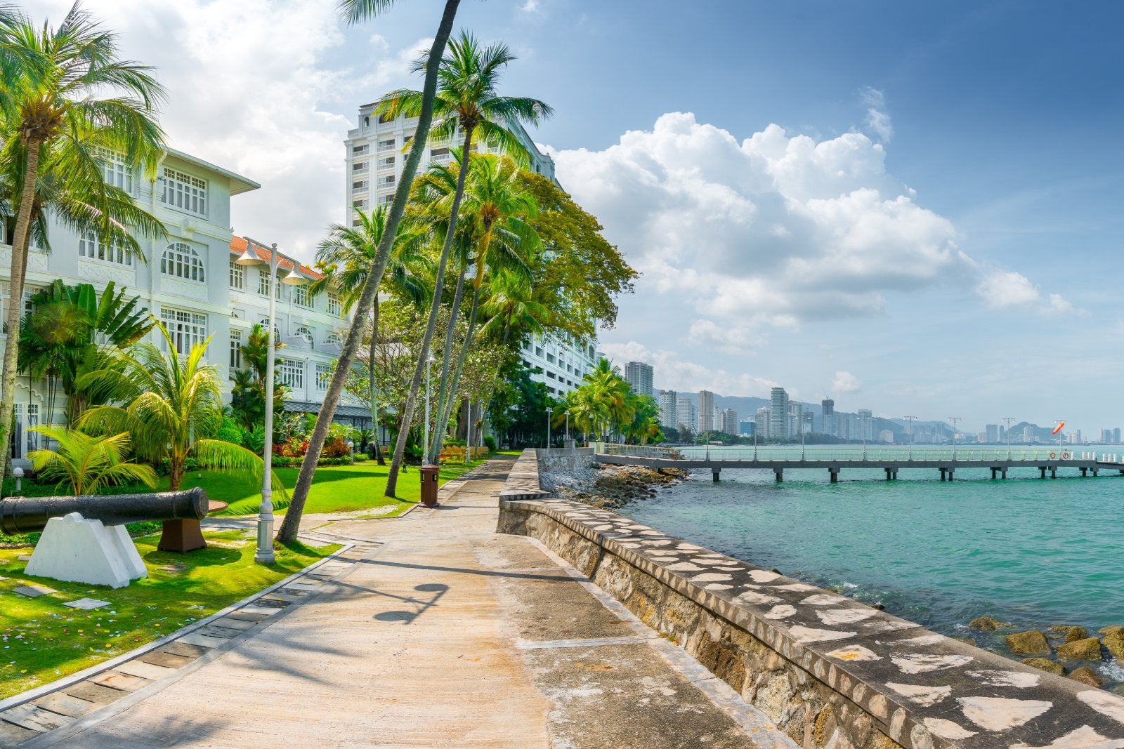 Pier Over Sea Against Cloudy Sky,Penang, Malaysia