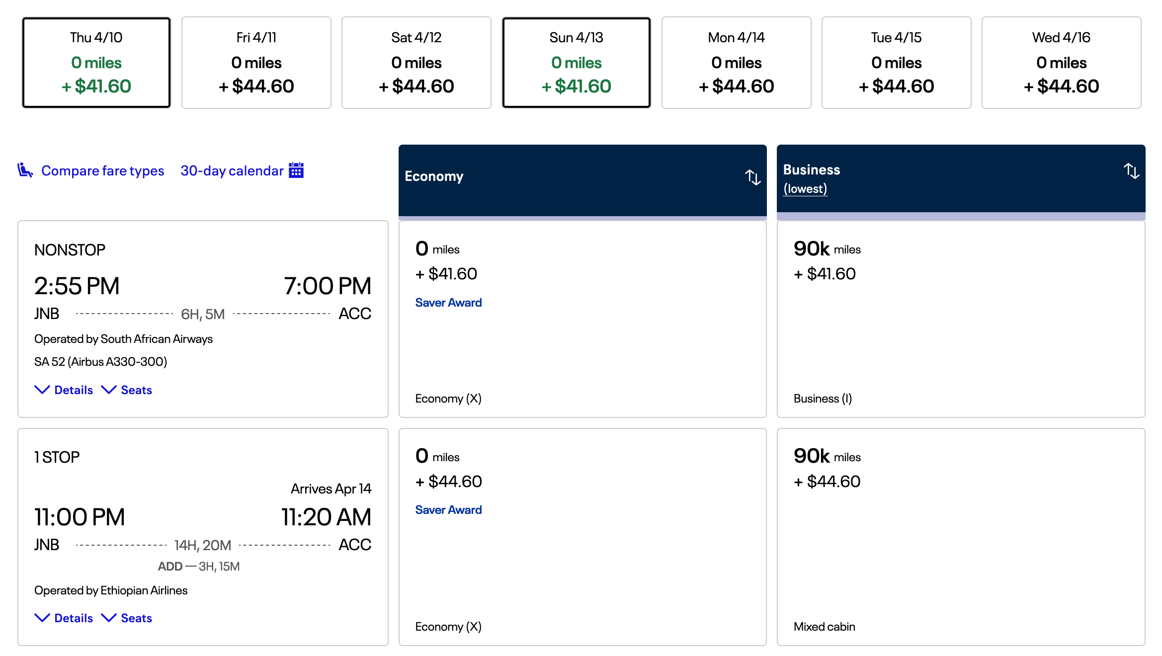 The United Excursionist Perk from Johannesburg to Accra, Ghana