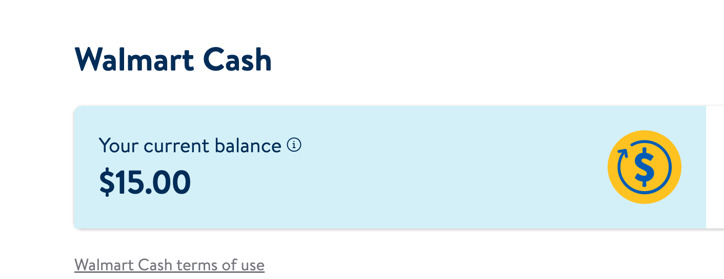 Walmart cash balance tracker.