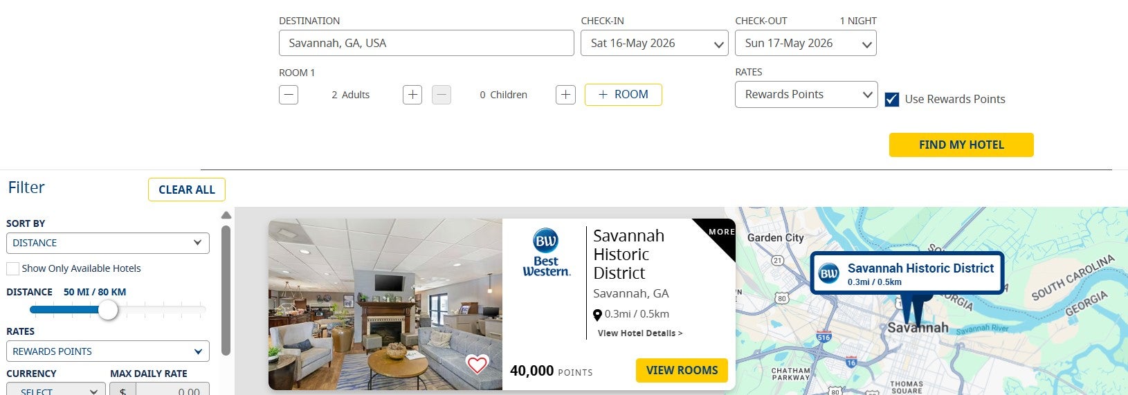 Redeeming Best Western points