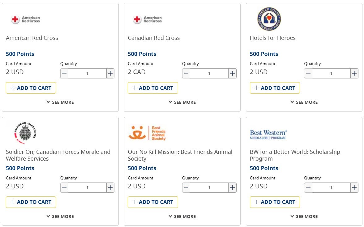 Donate Best Western points