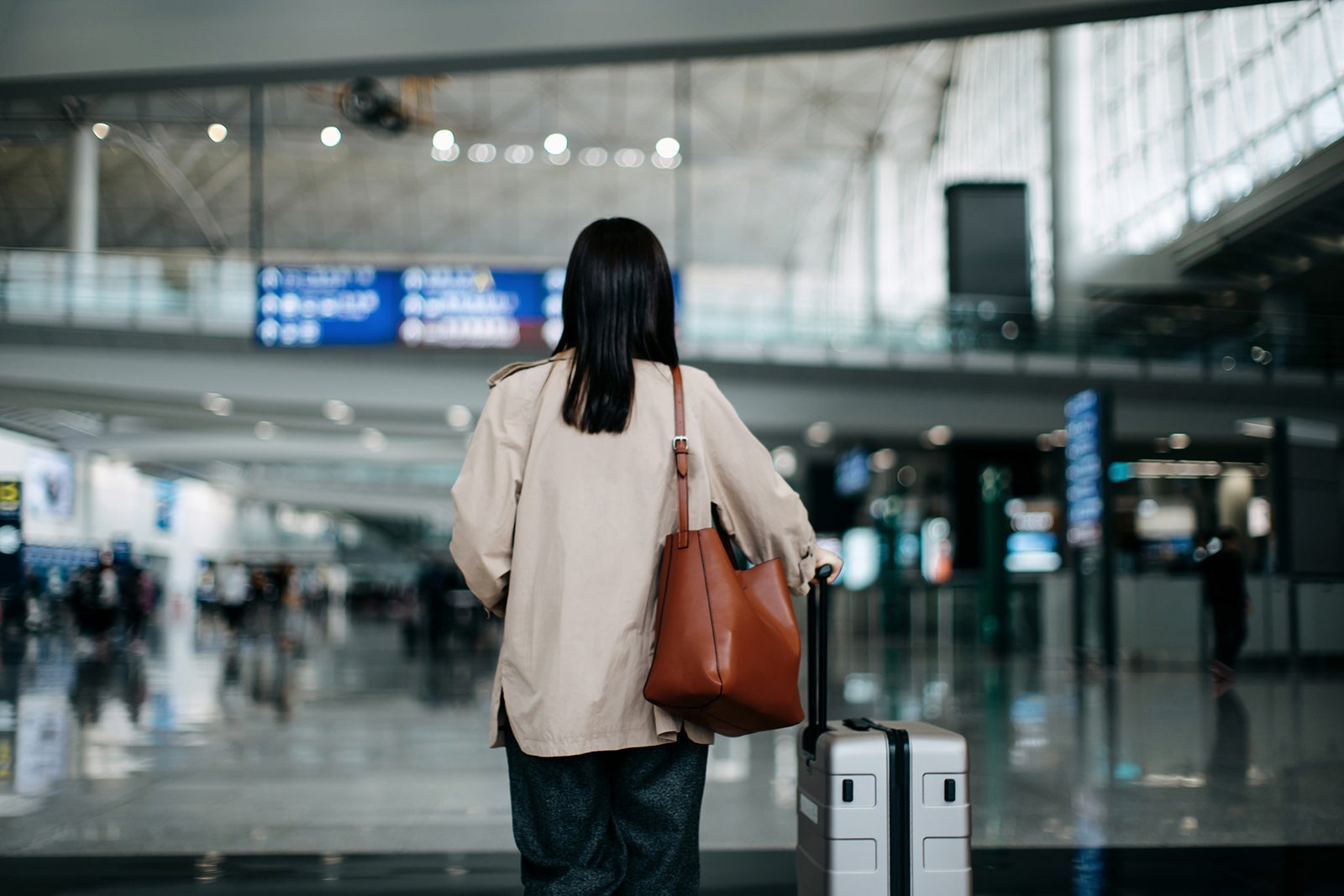 Woman in an airport