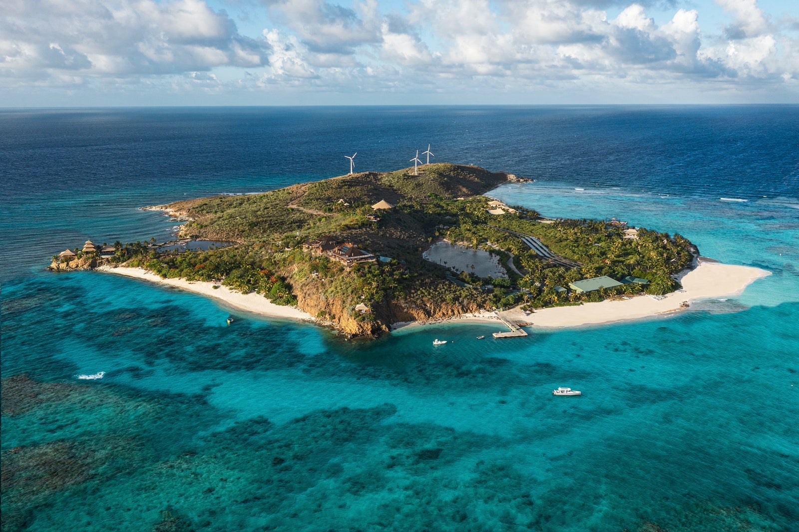 Arial photo of Necker Island
