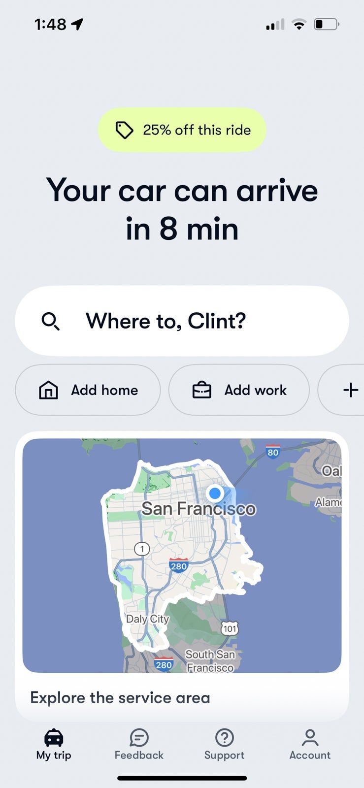 Waymo One app.