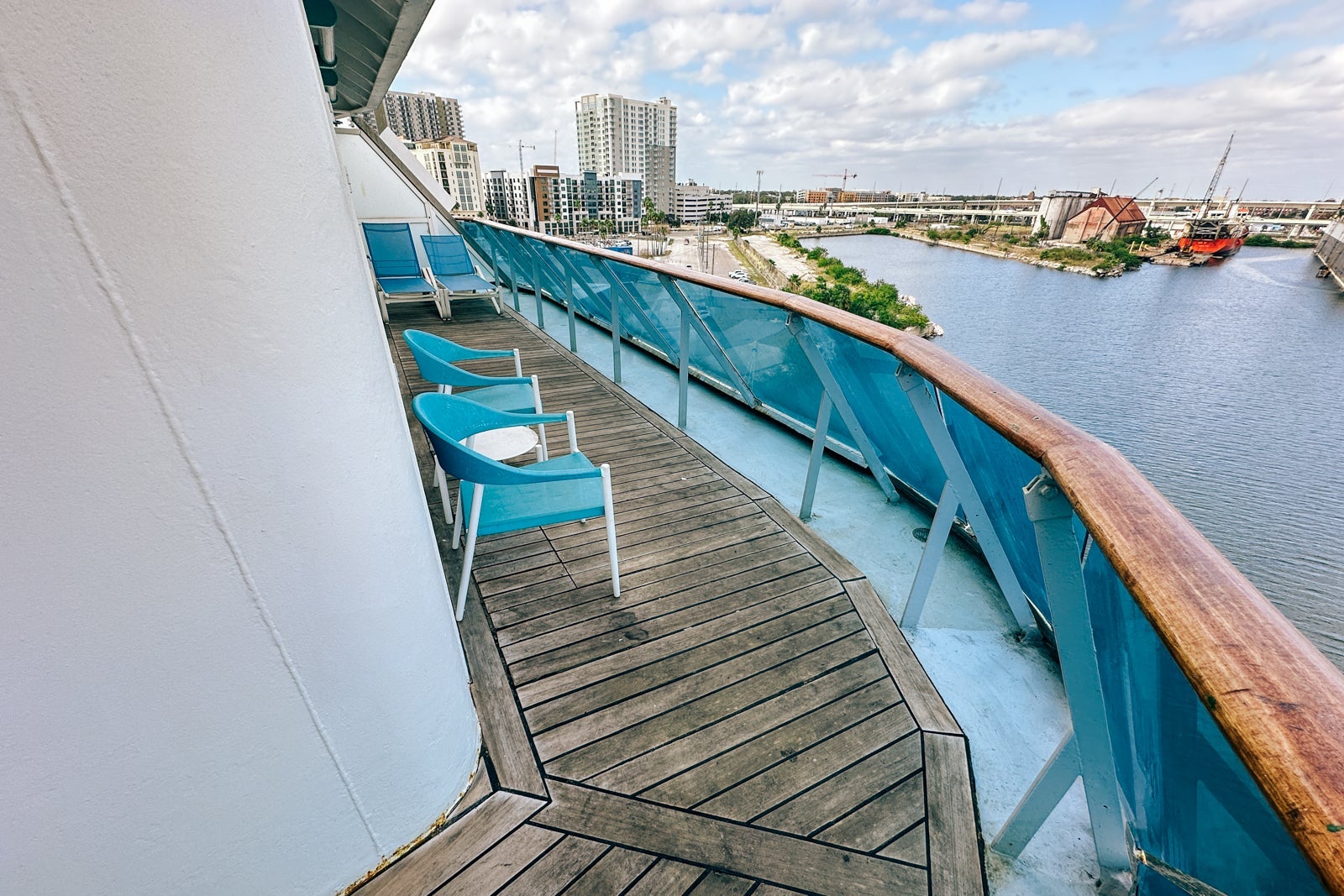 A massive cruise ship balcony