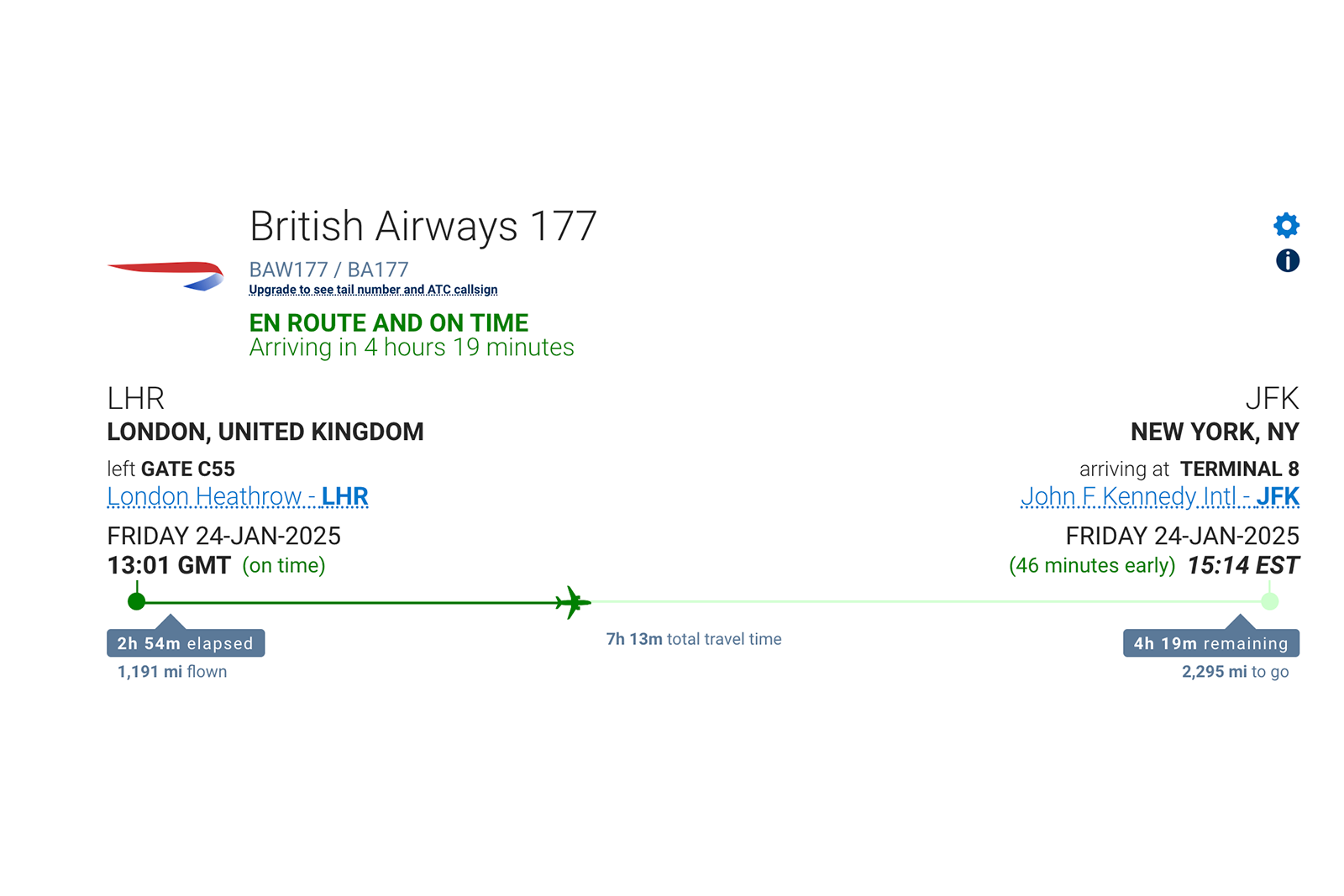 flightaware screenshot